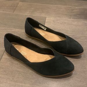 TOMS Jutti Size 7.5 Balck Suede Textured Velour mix